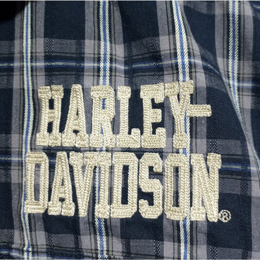 Harley-Davidson Men's Black & Gray Plaid Performance Short Sleeve Shirt Size 2XL - Picture 13 of 14